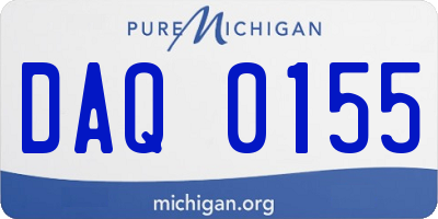MI license plate DAQ0155