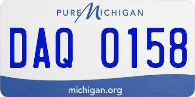 MI license plate DAQ0158
