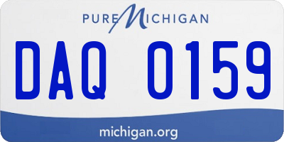MI license plate DAQ0159