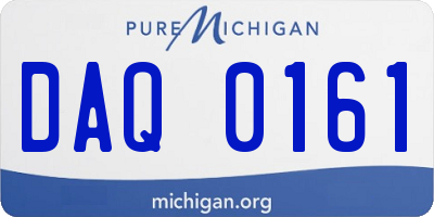 MI license plate DAQ0161