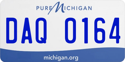 MI license plate DAQ0164