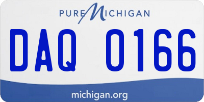 MI license plate DAQ0166