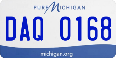 MI license plate DAQ0168