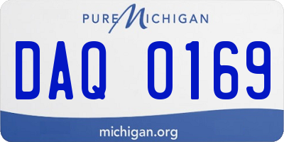 MI license plate DAQ0169