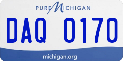 MI license plate DAQ0170