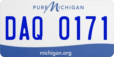 MI license plate DAQ0171