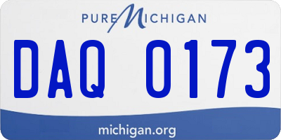MI license plate DAQ0173