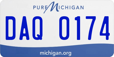 MI license plate DAQ0174