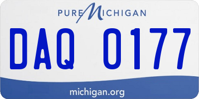 MI license plate DAQ0177