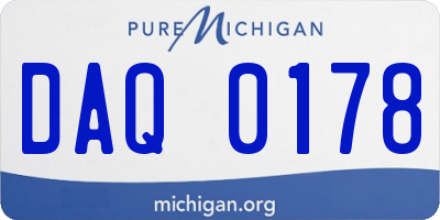 MI license plate DAQ0178