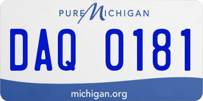 MI license plate DAQ0181