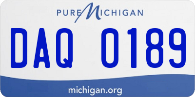 MI license plate DAQ0189