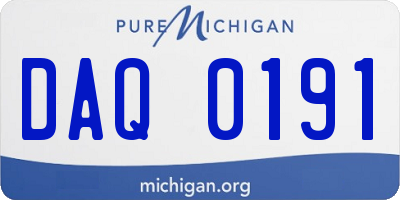 MI license plate DAQ0191