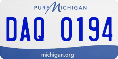 MI license plate DAQ0194
