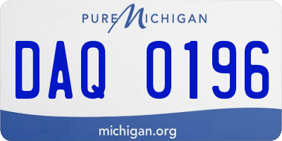 MI license plate DAQ0196