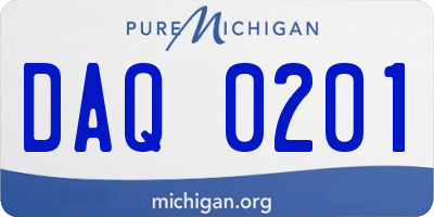 MI license plate DAQ0201