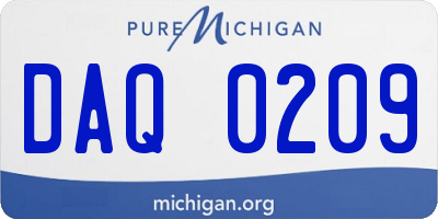 MI license plate DAQ0209