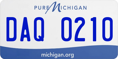 MI license plate DAQ0210