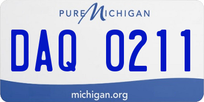MI license plate DAQ0211