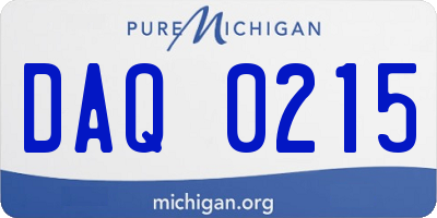 MI license plate DAQ0215