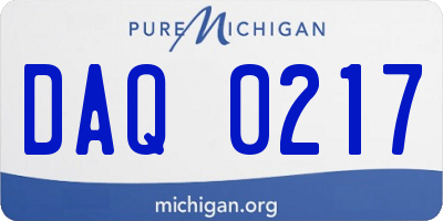 MI license plate DAQ0217