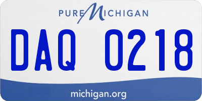 MI license plate DAQ0218