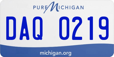 MI license plate DAQ0219