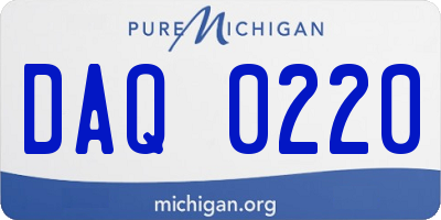 MI license plate DAQ0220
