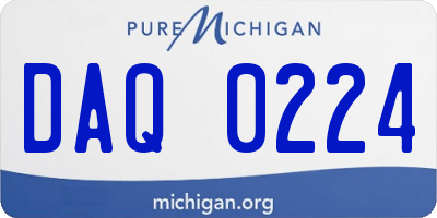 MI license plate DAQ0224