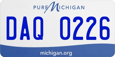 MI license plate DAQ0226