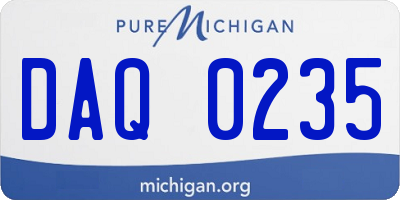 MI license plate DAQ0235