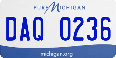 MI license plate DAQ0236