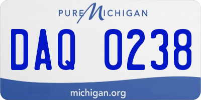 MI license plate DAQ0238