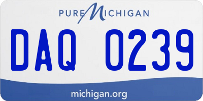MI license plate DAQ0239