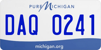 MI license plate DAQ0241