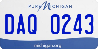 MI license plate DAQ0243