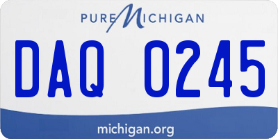 MI license plate DAQ0245