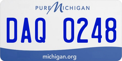 MI license plate DAQ0248