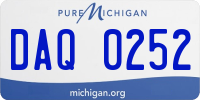 MI license plate DAQ0252