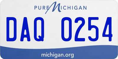 MI license plate DAQ0254