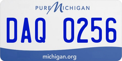 MI license plate DAQ0256