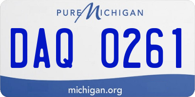 MI license plate DAQ0261