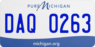 MI license plate DAQ0263