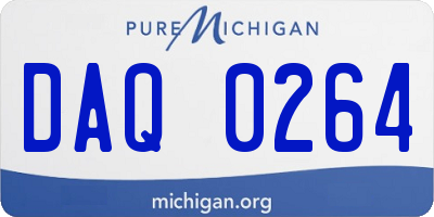 MI license plate DAQ0264