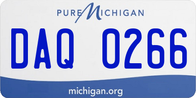 MI license plate DAQ0266