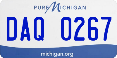MI license plate DAQ0267