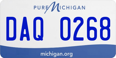 MI license plate DAQ0268