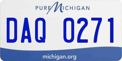 MI license plate DAQ0271