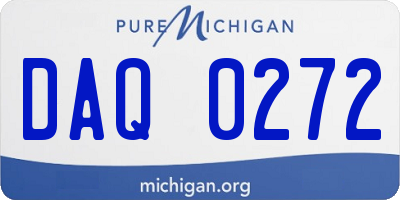 MI license plate DAQ0272