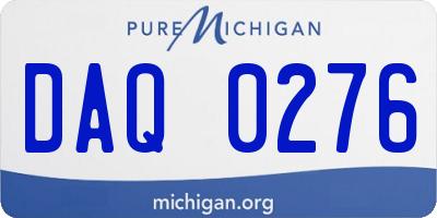 MI license plate DAQ0276